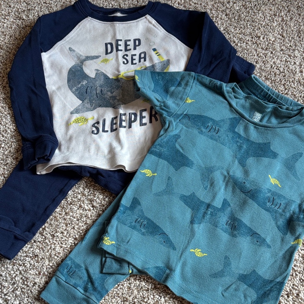 Bundle of 4 pieces-3T pajama sets; 2 pants, one long sleeve shirt and one tshirt